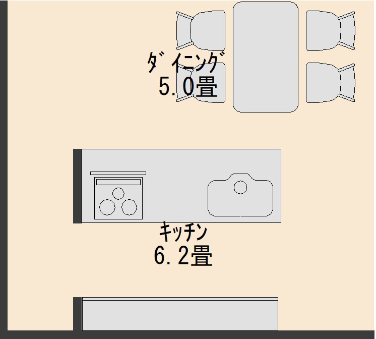 リクシル　シエラ　スライドストッカープラン　ペニンシュラI型　奥行75ｃｍ　テーブルタイプ　図面